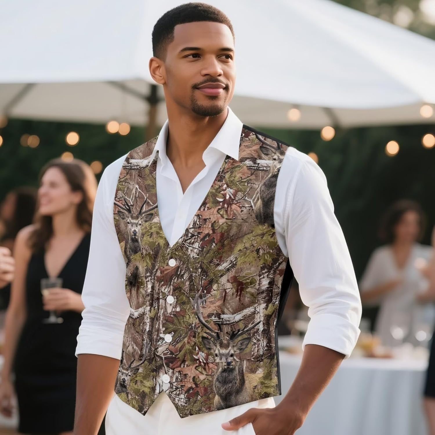 INSTANTARTS Mens Vest Sleeveless Men's Suit Vest Casual Slim Fit Lightweight Vests Jacket with Pockets