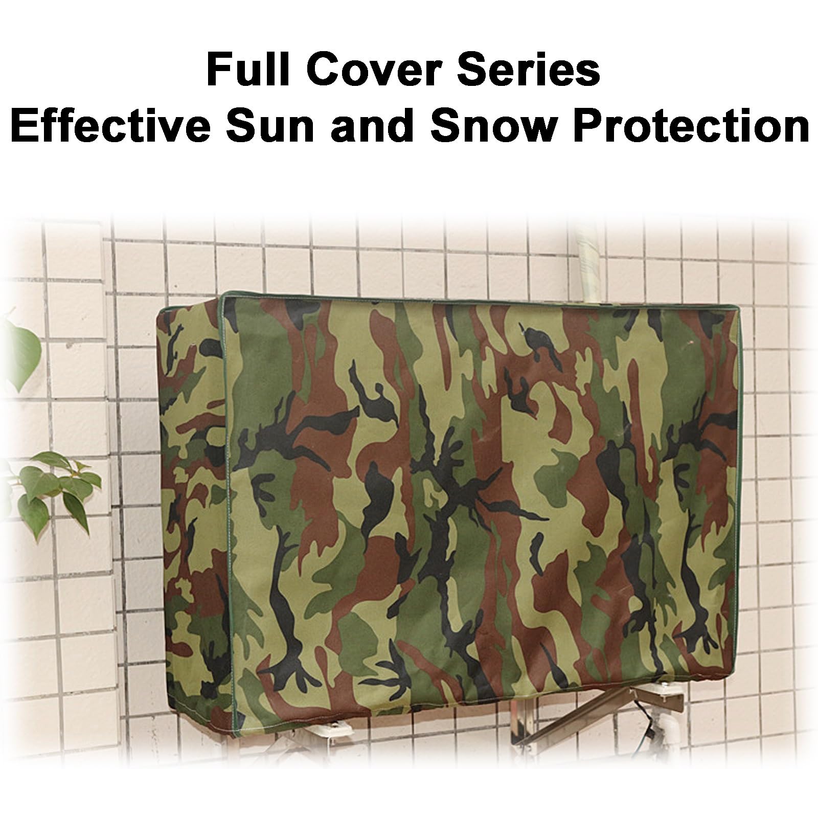 Funda Aire Acondicionado Exterior, Color Camuflaje Cubierta Aire Acondicionado Exterior para Equipos Externos, Tela Impermeable y Resistente al Viento(Gray,100x80x43cm/39x32x17in)