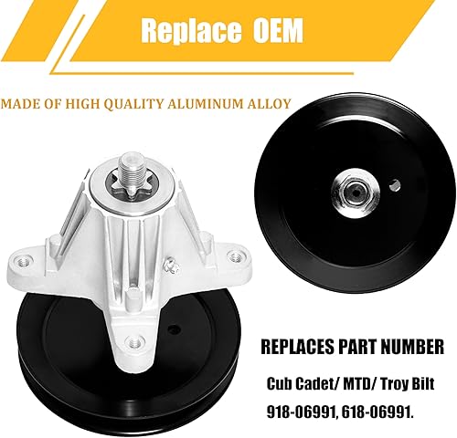 Miniatura 5 de Paquete de 2 piezas de repuesto para cortacésped Craftsman Troy Bilt Cub Cadet, reemplaza 918-06991 618-06991, para Huskee LT4200, Craftsman T1000