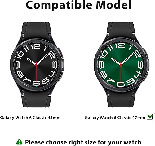 Miniatura 2 de Meliya Paquete de 4+4 para Samsung Galaxy Watch 6 Classic - Funda protectora de pantalla de 1.772 pulgadas, funda protectora rígida de policarbonato