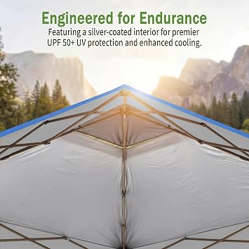 Canopy Replacement Top Compatible with Ozark 13x13 | Instant Outdoor Replacement Canopy For Outdoor, Patio, Event, Parties, Canopy Cover ONLY, White Blue