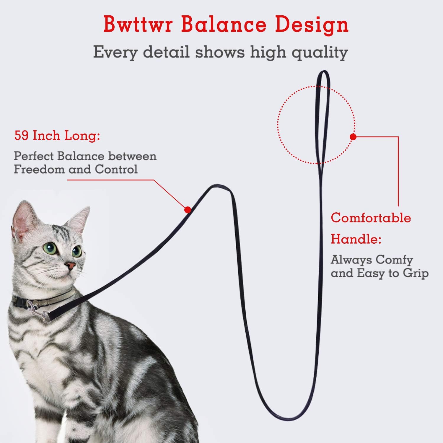 rabbitgoo 2 Pack Cat Leashes - Long Nylon Pet Leash, Escape Proof Durable Walking Leads, Easy Control Outside Cat Leash with 360 Degree Swivel Clip for Kittens Puppies Rabbits Small Animals