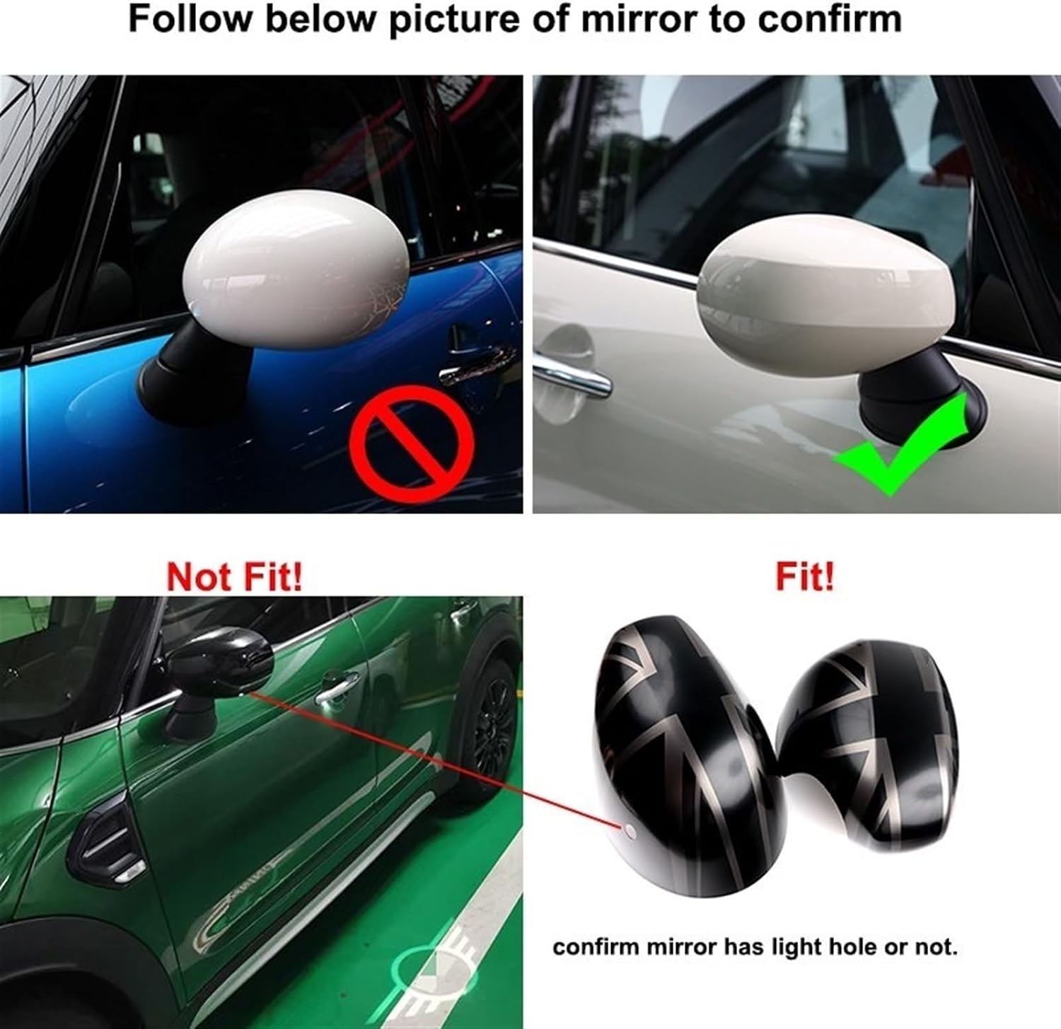 ドアミラーカバー For MINI For Cooper S JCW F54 F55 F56 F57 F60 