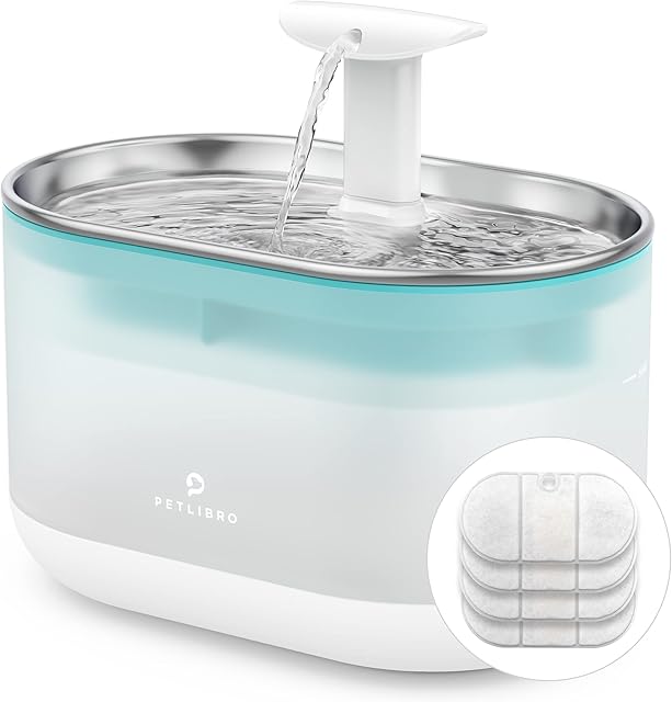 PETLIBRO Cat Water Fountain,Ultra Quiet Pet Water Fountain,Cat Fountain with Two Flow Modes, BPA-Free Capsule Dog Water Fountain