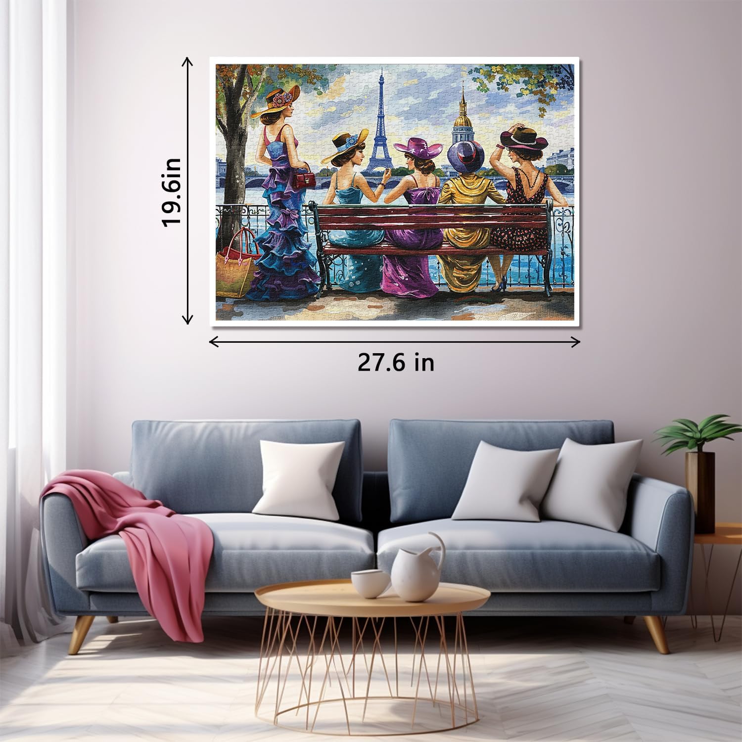 Beauty Paris Woman Puzzle for Adults 1000 Pieces, French Elegant Lady Jigsaw Puzzle, Challenging Art Women Puzzles as Home Decor