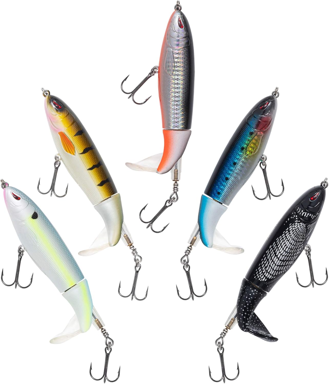 Calissa Offshore Tackle The Original Plopping Minnow 90mm 110mm 130mm - Fishing Lure for Bass Floating Whopper Rotating Topwater Crankbait Popper Lure Swimbait Plopper