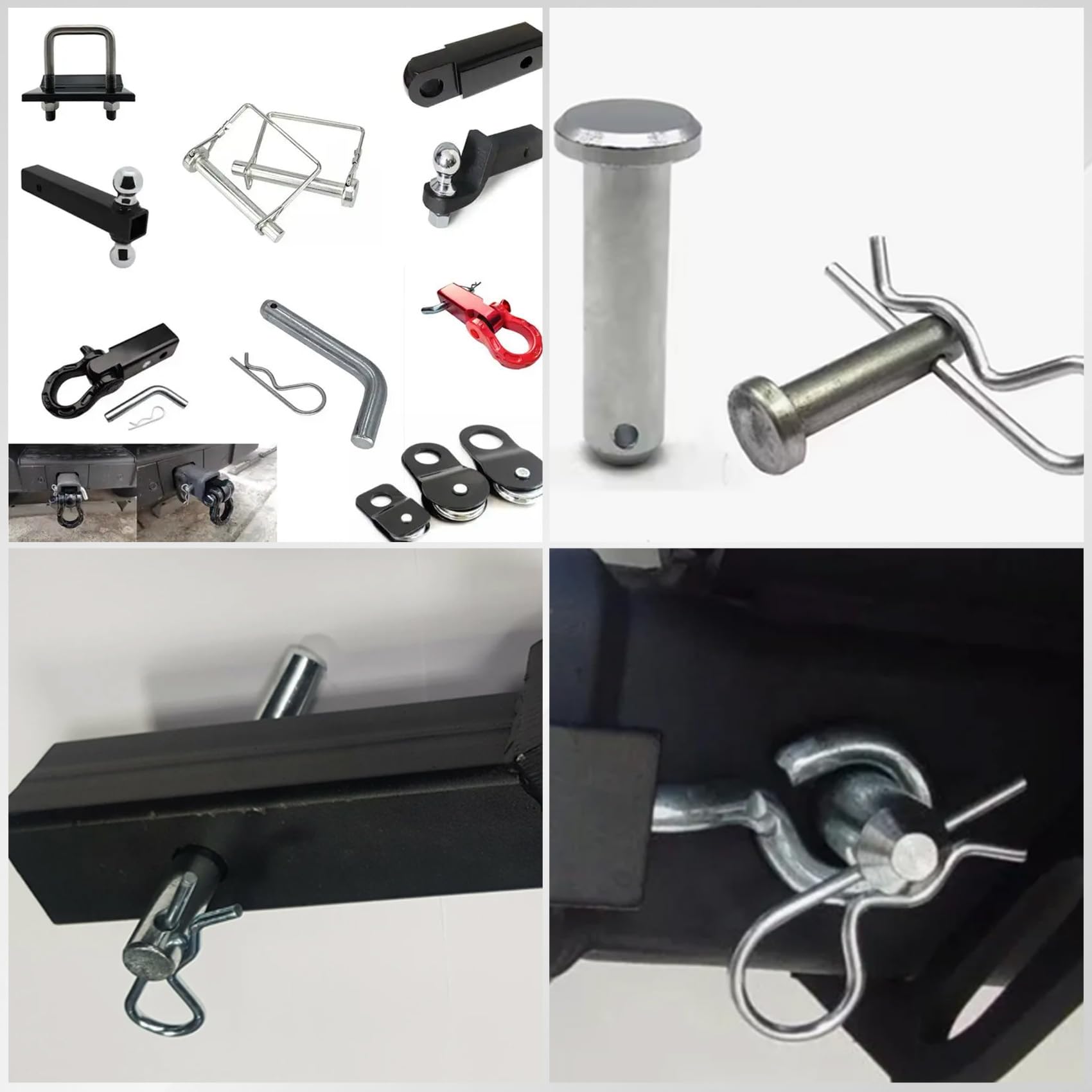 Lot de 30 Goupilles fendues en acier inoxydable avec clips en R - 3 x 65 mm - Épingles à nourrice pour automobile, mécanique, garage, équipement électrique, voitures, camions, tondeuse à gazon