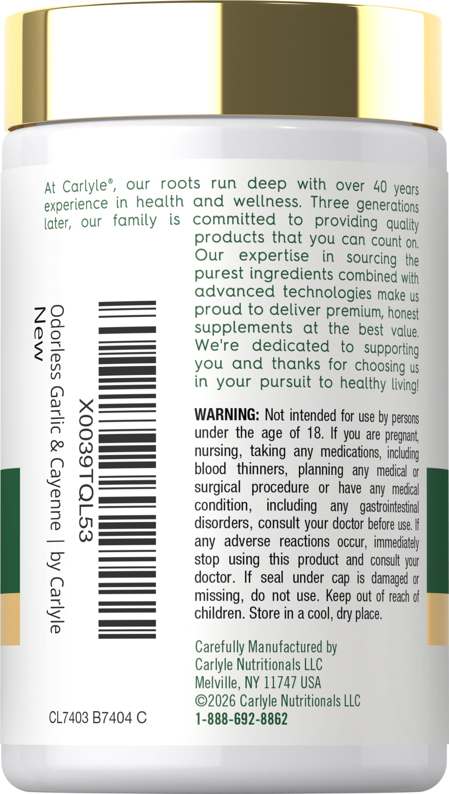 Carlyle Odorless Garlic and Cayenne Supplement | 200 Softgels — Amazon image 3