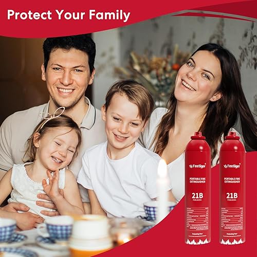 Miniatura 7 de Paquete de 2 extintores de incendios pequeños a base de agua para la casa, mini extintor de incendios para barco, casa, automóvil, cocina, camión,