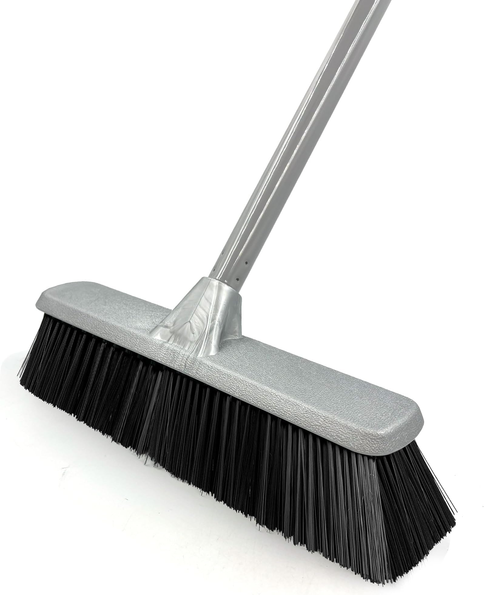 Soft Sweeping Brush Indoor Broom โ Stylish Silver Kitchen Broom Ideal for Household Cleaning, Brush Indoor with 30cm Soft Bristle Brush Head and 120cm Long Screw Fit Metal Handle