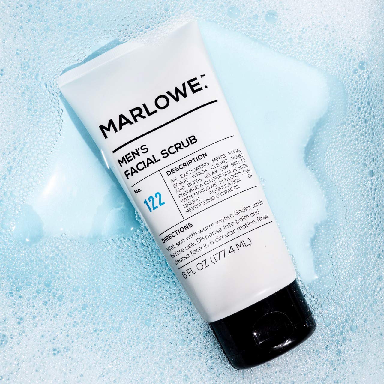 MARLOWE. No. 122 Men's Facial Scrub 6 oz | Light Daily Exfoliating Face Cleanser | Fresh Sandalwood Scent | Includes Natural Extracts : Beauty & Personal Care