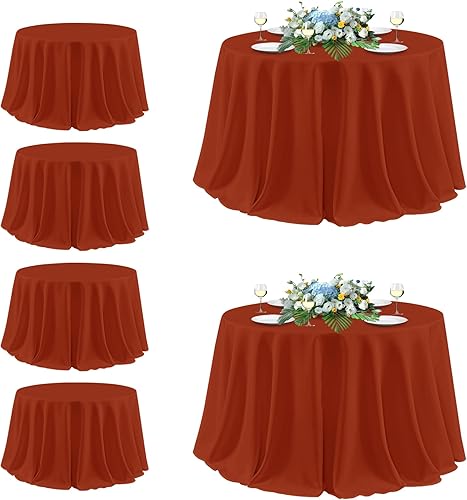 Miniatura 32 de sancua - Manteles blancos rectangulares, paquete de 8 manteles para mesas de 6 pies - Fundas de mesa lavables de poliéster para bodas, fiestas de