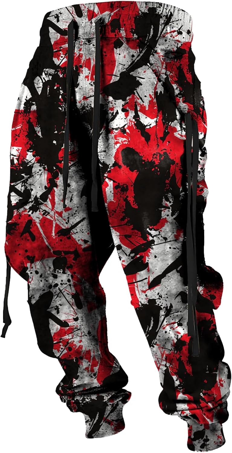 Mens Joggers Pants Loose Fit Stretch Big and Tall Casual Athletic Relaxed Lightweig...