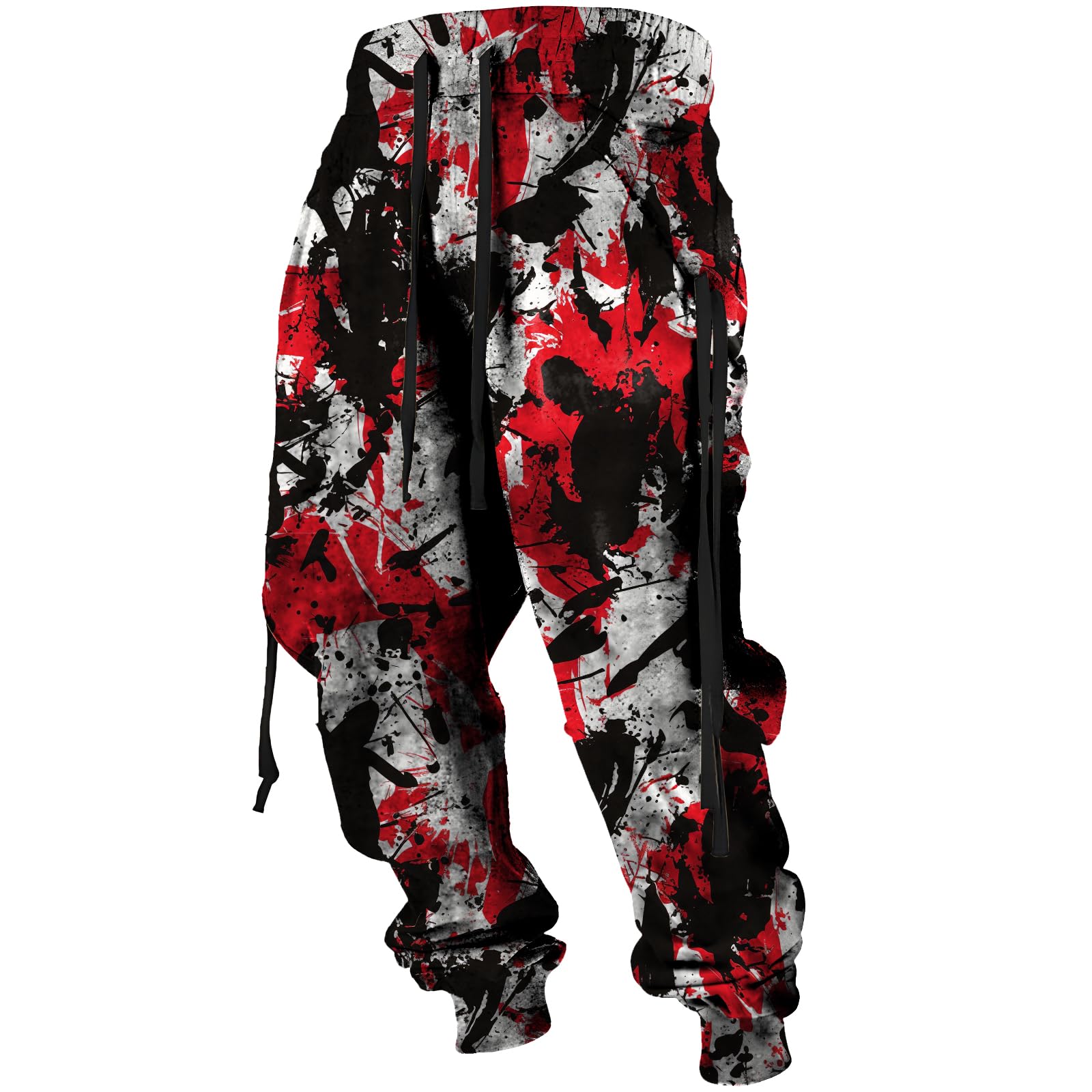 Mens Sweatpants Graphic Vintage Elastic Bottom Drawstring with Pockets Slim Fit Casual Joggers Tapered Pants