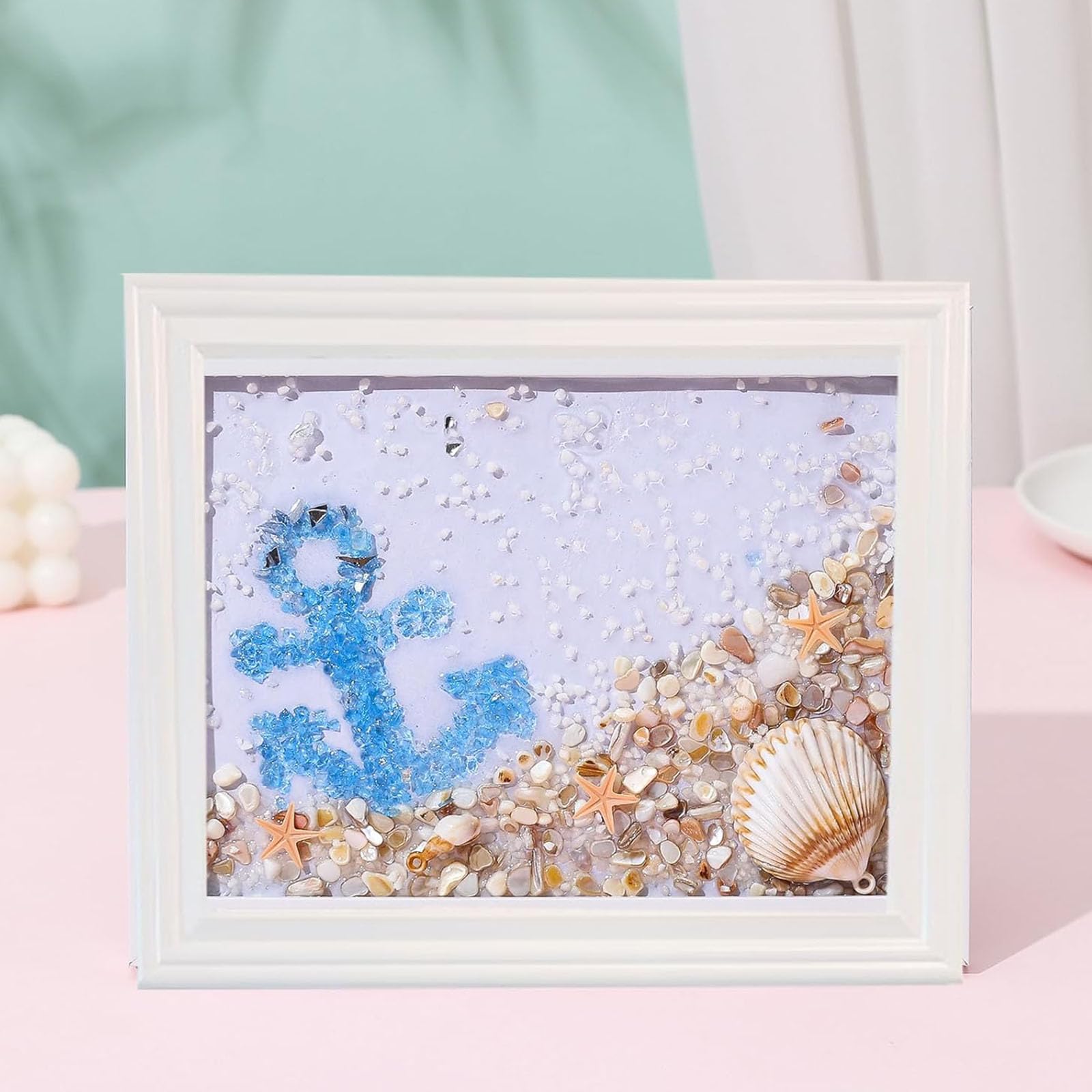 Kit artistico in vetro marino, arte fai da te in resina per adulti, kit per mosaico per cornici, decorazione creativa in resina, forniture artistiche e progetti artistici in vetro di mare