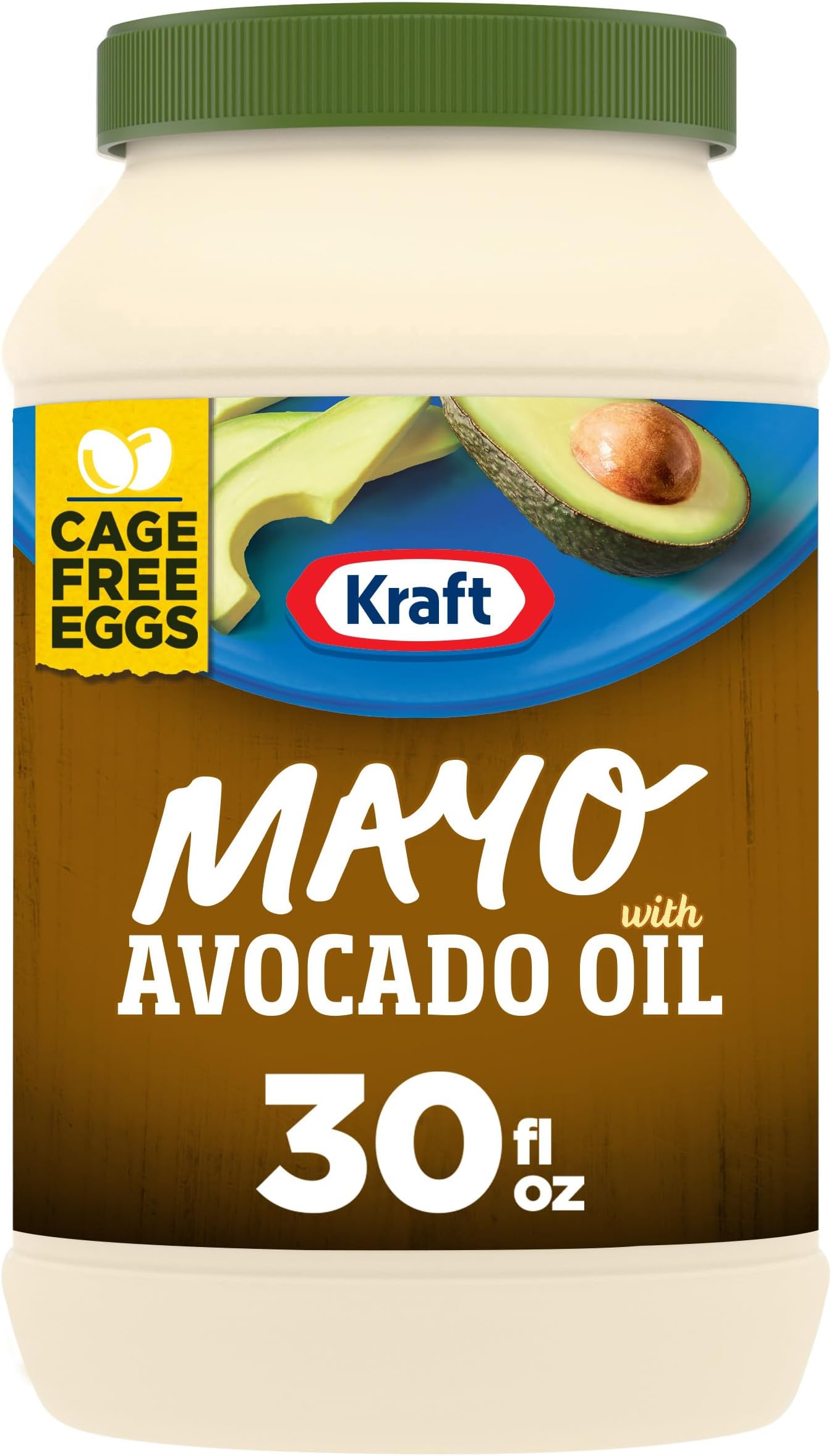 Mayo with Avocado Oil Reduced Fat Mayonnaise - Classic Creamy Condiment for Sandwiches and Salads, Made with Cage-Free Eggs, For a Keto and Low Carb Lifestyle, 30 fl oz Jar