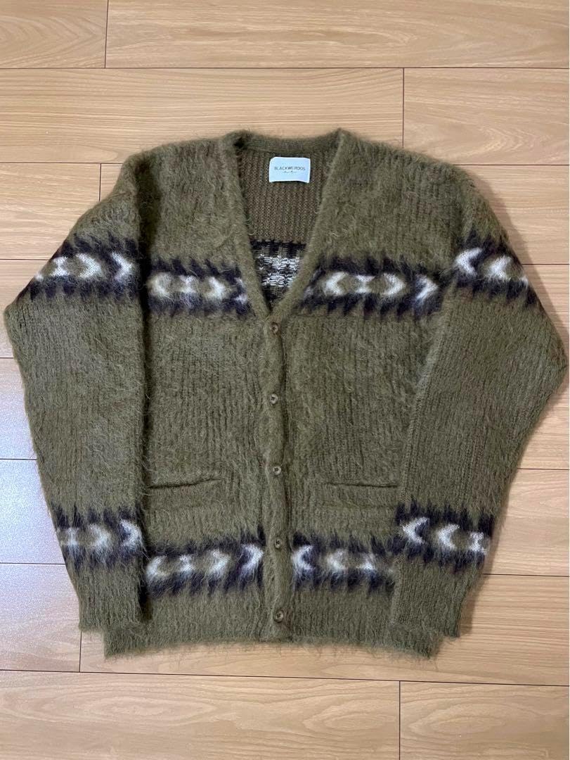 Black BLACK WEIRDOS 2-Tone Knit Cardigan Weirdos モヘア Black BLACK WEIRDOS 2-Tone Knit Cardigan Weirdos モヘア