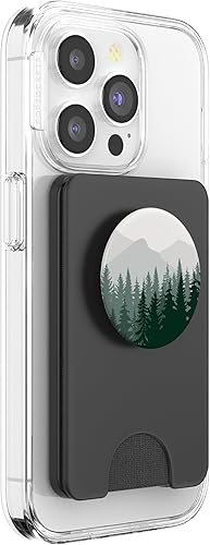 Vista 10 de Pino, escena de montaña, bosque, montañas, paisaje, patrón PopSockets intercambiables PopGrip