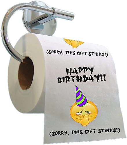 Feliz cumpleaños (lo sentimos, este regalo apesta) - Papel higiénico divertido - Regalo divertido - Rollo de baño impreso - Regalo de cumpleaños