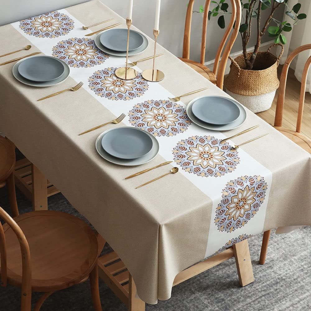 Nappe en plastique PVC imperméable 80x120cm couverture de table rectangulaire