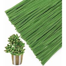 200pcs Pipe Cleaners [Olive Green] Thick Chenille Stems for DIY Crafts & Art Projects, Beginners Manual Included