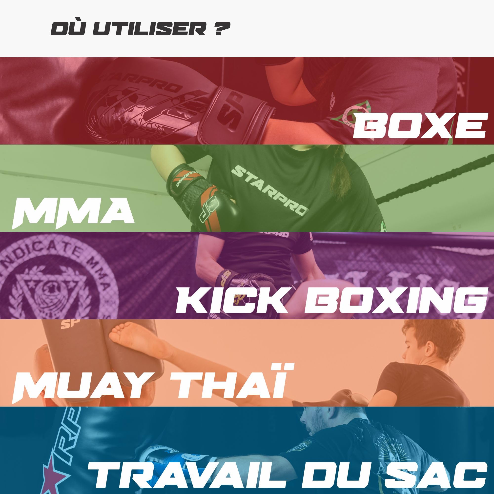 Starpro Bouclier de Frappe & Patte d'ours Boxe en Cuir Synthétique Triple Vinyle High-Tech pour L'Entraînement et Le Combat en MMA Combat Muay Thaï Karaté Arts Martiaux Kickboxing