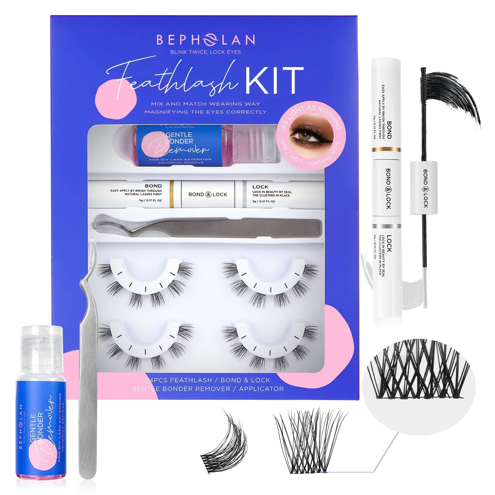 Lash Extension Kit False Eyelashes Bepholan Lash Clusters With Lash