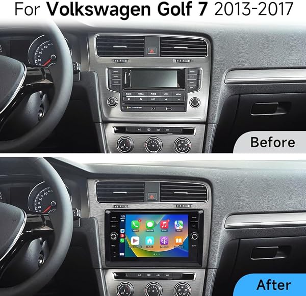 Autoradio per VW Golf 7 (2013-2020) – Monitor 9" Android con Apple CarPlay & Android Auto, 4GB RAM 64GB ROM, Design OEM con Pomelli, Navigazione GPS, Bluetooth, Plug&Play (Argento) - 2