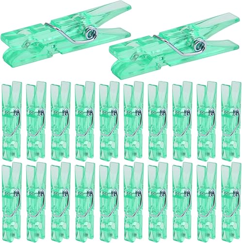 Miniatura 35 de BronaGrand 100pcs Mini Clear Plastic Utility Paper Clip, Clothespins Clip, Clothes Line Clips,Photo Clips
