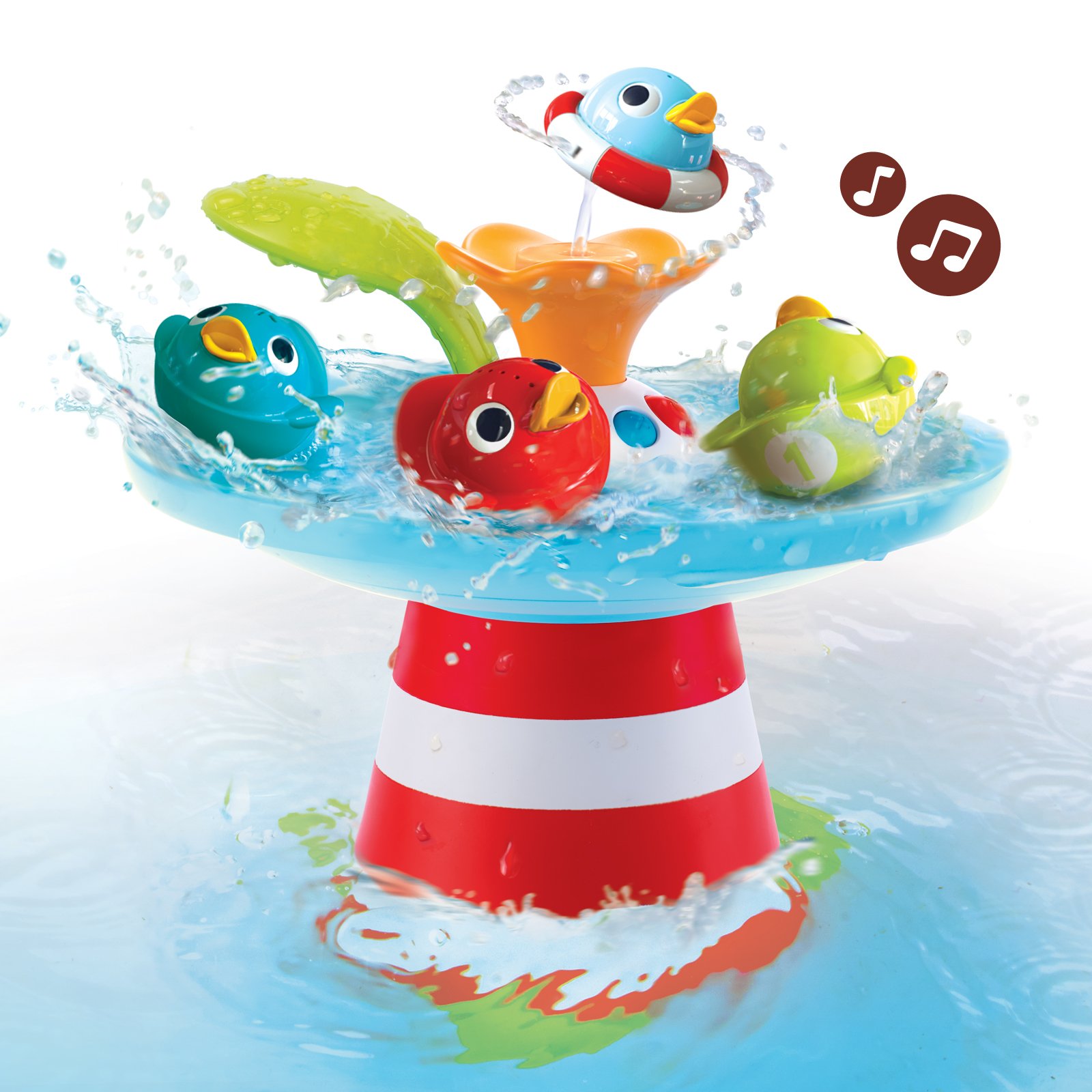 Yookidoo Bath Toy - Magical Duck Race with Auto Fountain, Water Pump, and 4 Racing Ducks