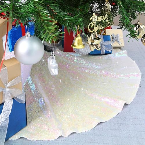 Miniatura 20 de Faldas doradas para árbol de Navidad, falda de árbol de Navidad, faldas redondas de 36 pulgadas con lentejuelas, decoración de Navidad