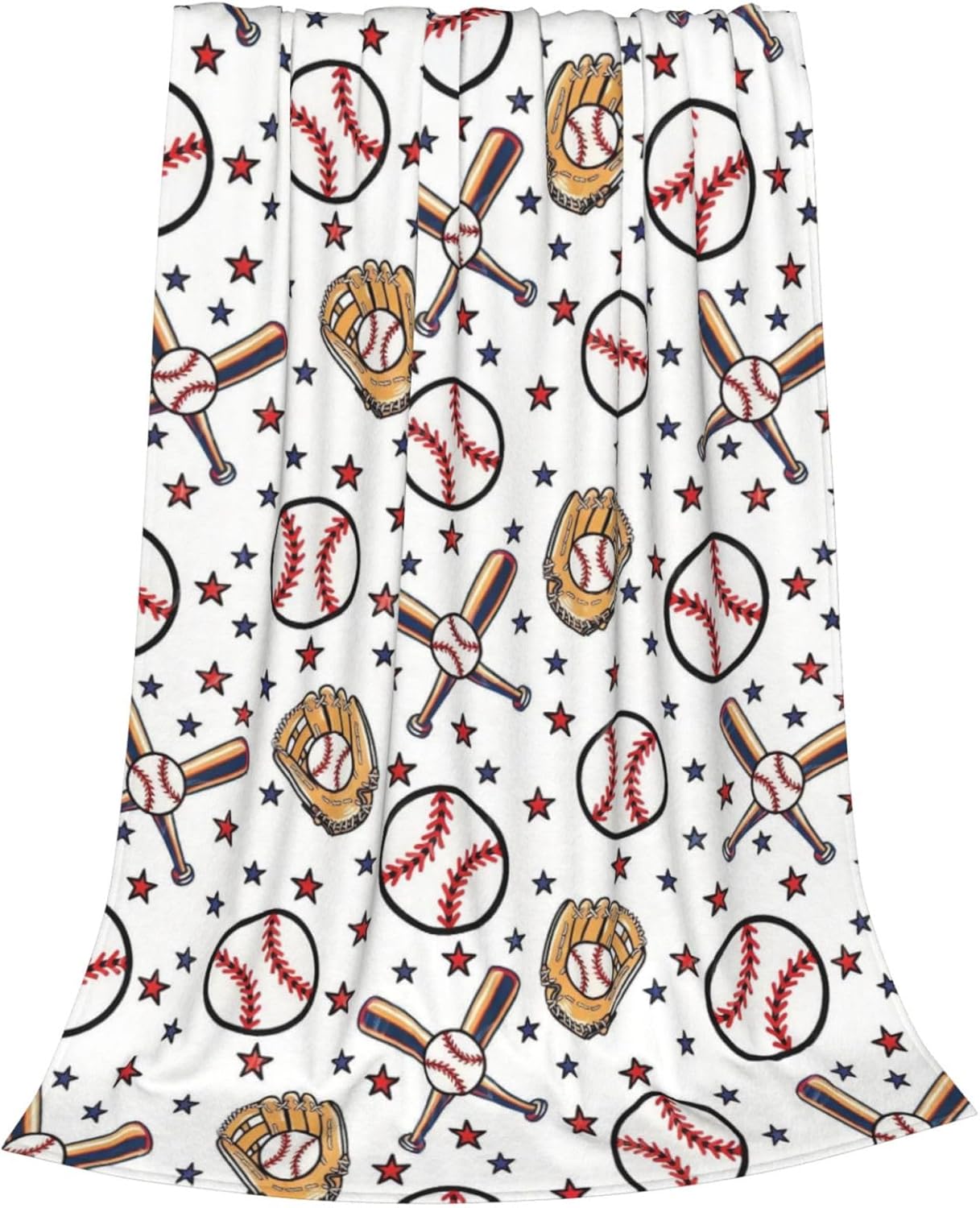 Baseball Blanket, Soft Fleece Throw for Adult, Unique Baseball Gifts Ideas for Boys & Girls Throw Blanket for Home Living Room Couch Bed Chair or Dorm Decor 80x60inches