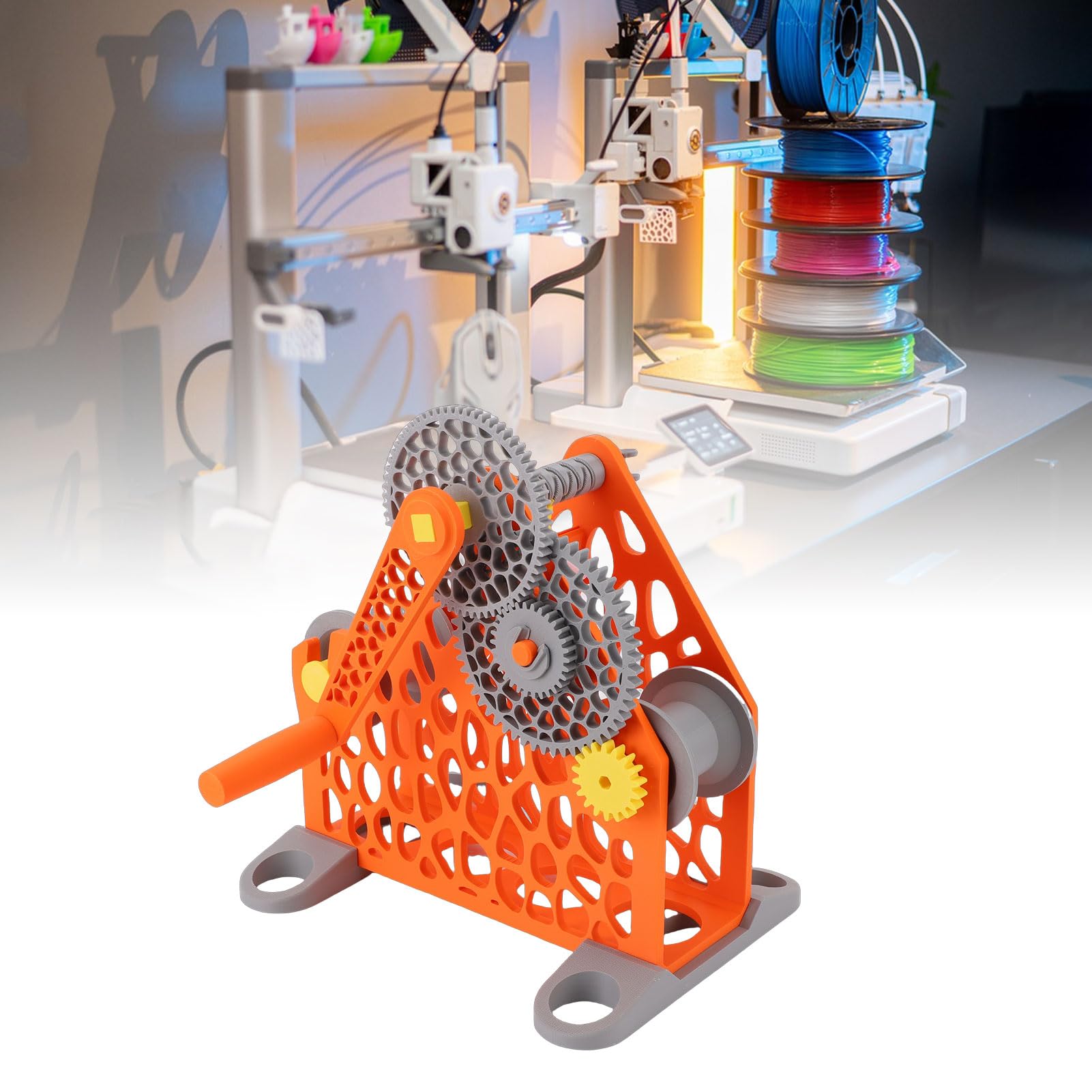 Acouto Nawijak Szpuli do Drukarki 3D Ręcznie Korbowany Nawijak do Drukarki 3D, Odłączany Modułowy Szpuli Szpul o Masie ≤1 Kg, Narzędzie Nawijania i Urządzenie Przenoszenia Włókien Majsterkowania