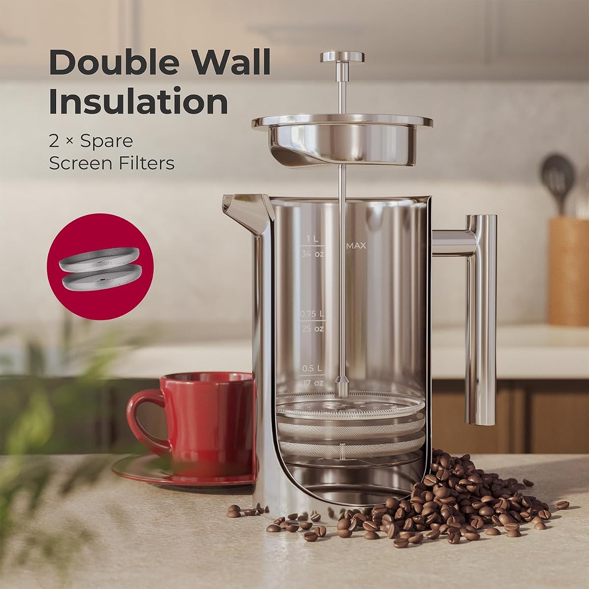 French Press Coffee Maker view 3