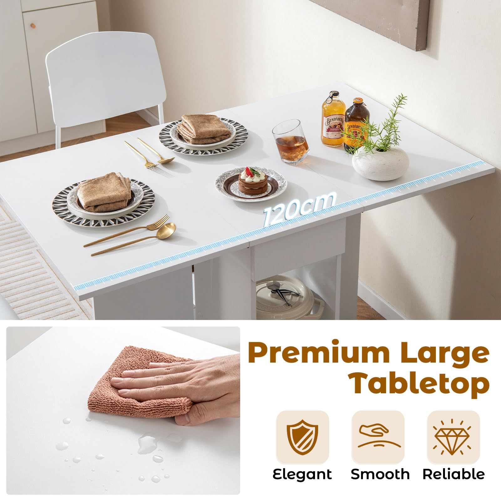 Keukentafel met Wielen SucceBuy, Rolstoelmobilier met Lades en Etagères Keukentafel met Wielen SucceBuy, Rolstoelmobilier met Lades en Etagères