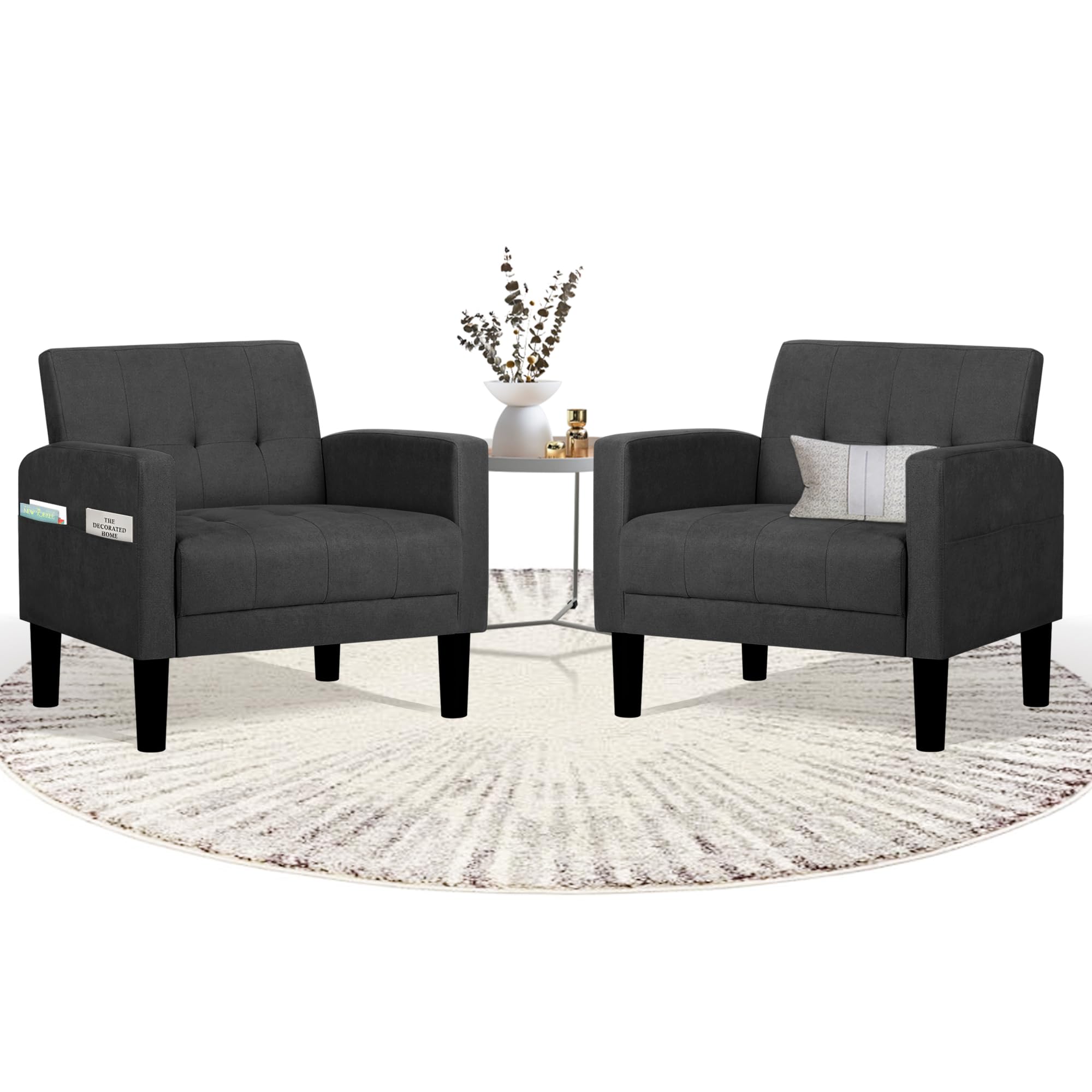 TYBOATLE Accent Chairs Set of 2 Living Room Chairs Cozy