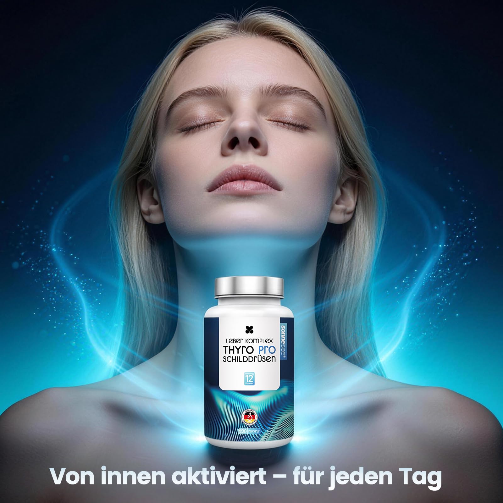 Thyro Pro Schilddrüsen & Leber Komplex Hochdosiert mit Selen Cholin 120 Kapseln (60 Tage Vorrat) Mit Mariendistel, Artischocke & NAC Unterstützt den Nährstoff-Umwandlungsprozess Vegan & Laborgeprüft
