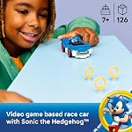 LEGO Sonic The Hedgehog Sonic : Jouet de voiture de course Speedster Lightning pour garçons et filles - Ensemble de construction avec minifigurine pour enfants et joueurs, 7+ - Idée de cadeau pour les anniversaires - 77117