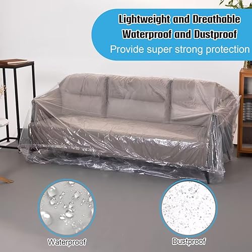 Miniatura 6 de Fundas de plástico para sofá en movimiento, protector de muebles grande, protector de sofá resistente al agua, 96 x 42 x 65 pulgadas