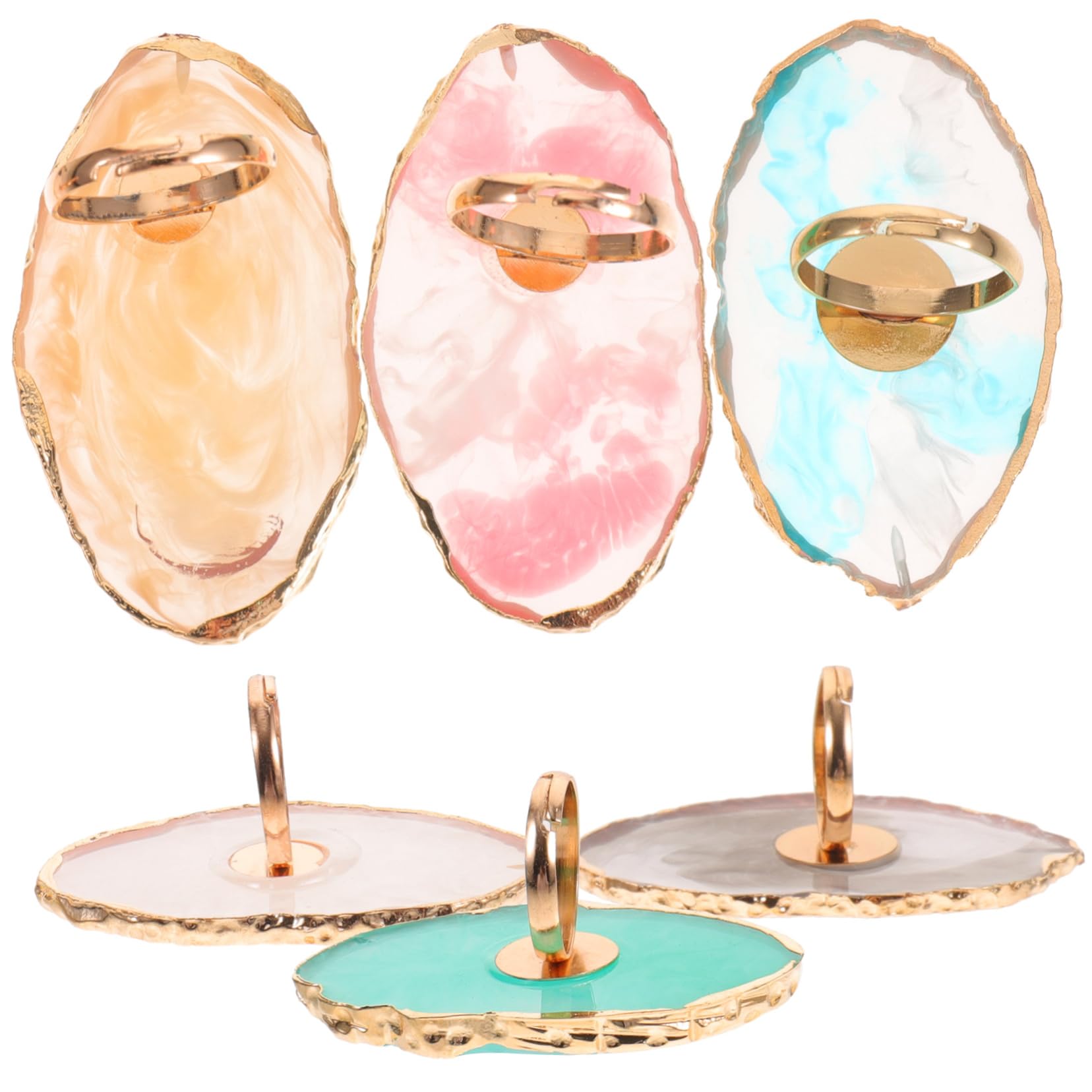 Beaupretty 30 Piezas Paleta de Anillos Placa de Color del Anillo de Dedo Paleta de Arte de uñas Esmalte de uñas Rings paletas de Anillos de manicura paletas de Arte de uñas de Anillo Cristal