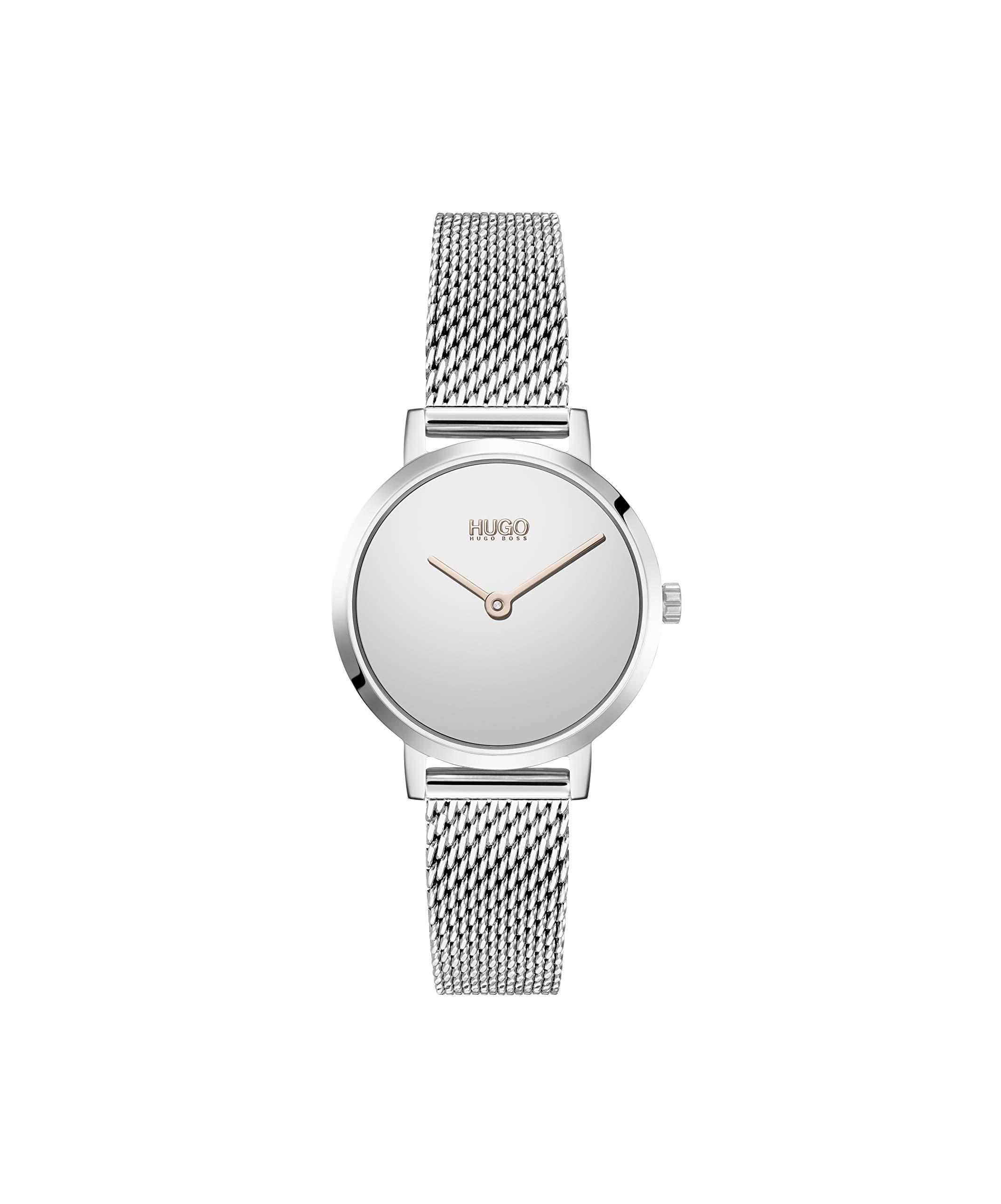 #Cherish Women's Quartz Stainless Steel and Mesh Bracelet Casual Watch, Color: Carnation (Model: 1540085)
