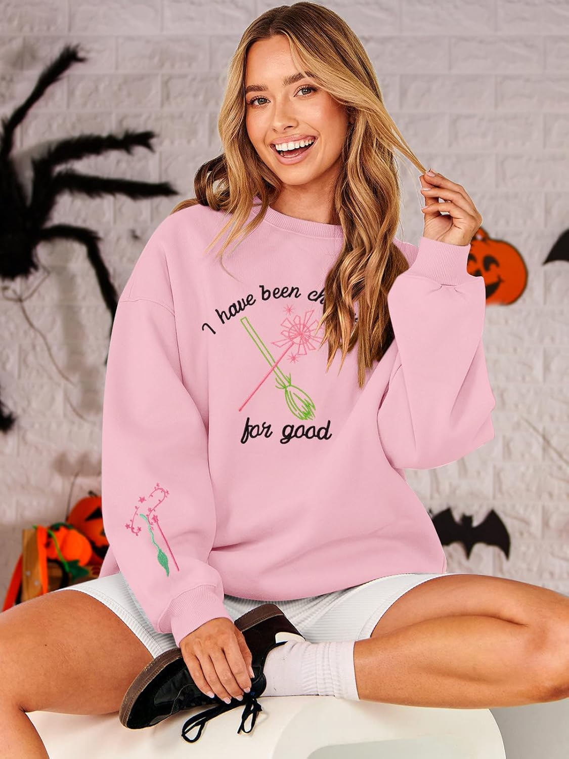 Musical Movie Sweatshirt for Women: Changed for Good Embroidered Long Sleeve Crewneck Loose Witches Pullover Top - Image 3