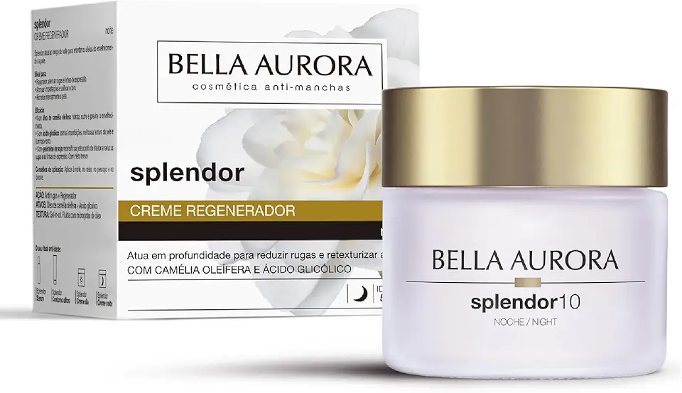 Bella Aurora - Creme Facial Noturno Anti-Idade e Antirrugas 50+ Anos - Creme Facial Hidratante com FPS 20 - Antimanchas - Creme Facial Efeito Lifting - Splendor 10-50 ml