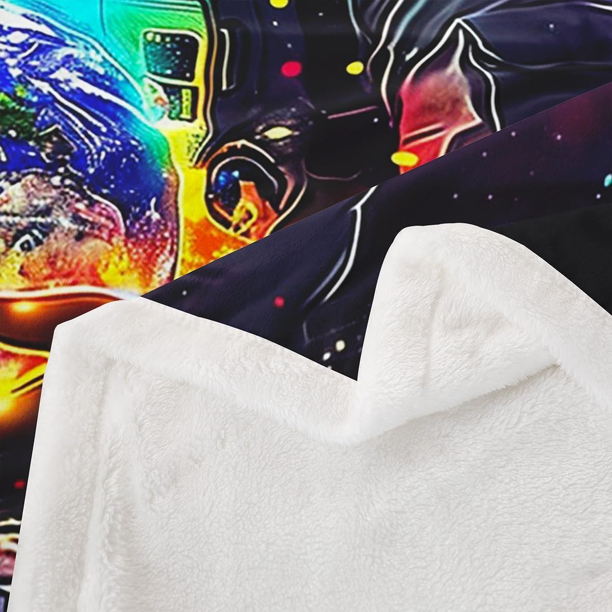 Feelyou Astronaut Space Spaceman Sherpa Blanket Boys Girls Colorful Galaxy Plush Blanket for Bed Sofa Couch Starry Sky Fuzzy Blanket