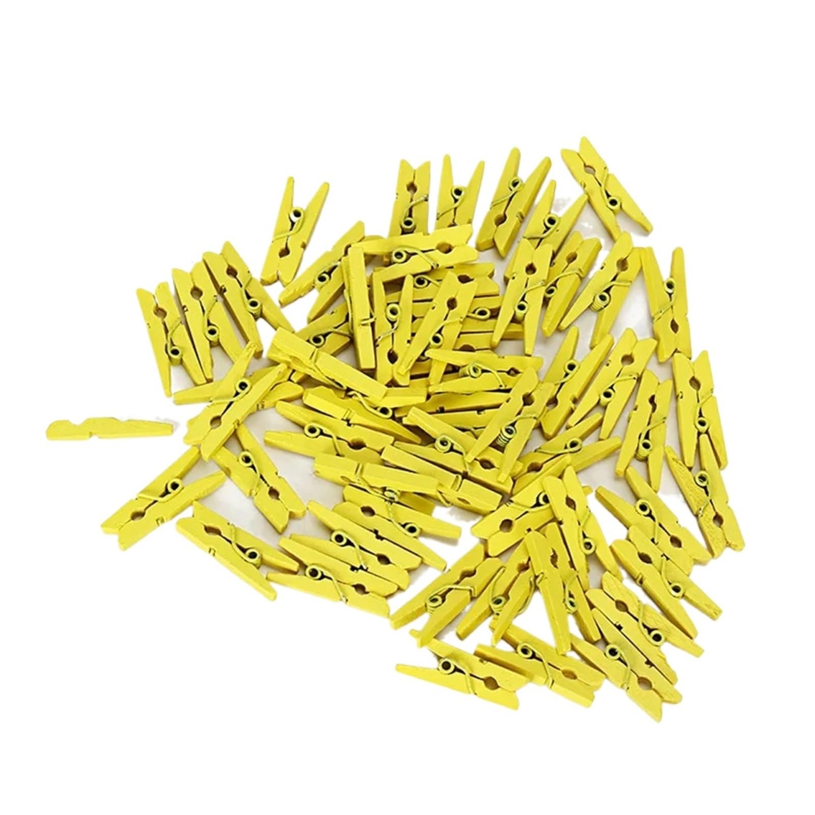 Clothespins Mini 25mm Natural Wooden Clips Photo Clothespin Clothes Folder Wedding Party Clip Pegs(Yellow-100PCS)