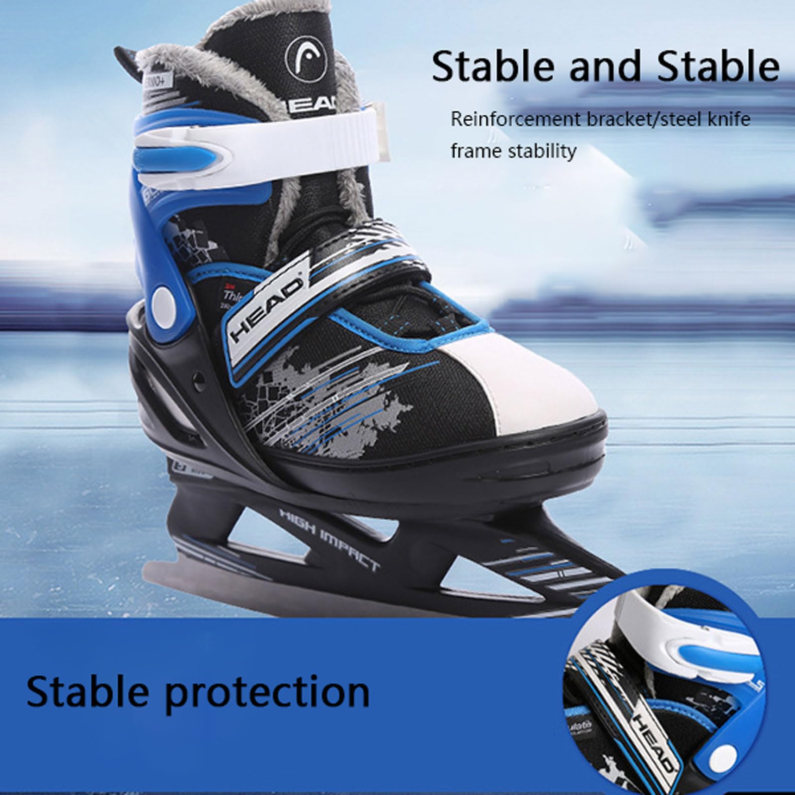 Patins à Glace Homme/Femme/Enfant,Patins à Glace Enfants Chic,4 tailles réglables,Patin a Glace Loisir Polyvalent,Confortables et Endurants,Patins à Glace pour Femmes,Enfants et Jeunes