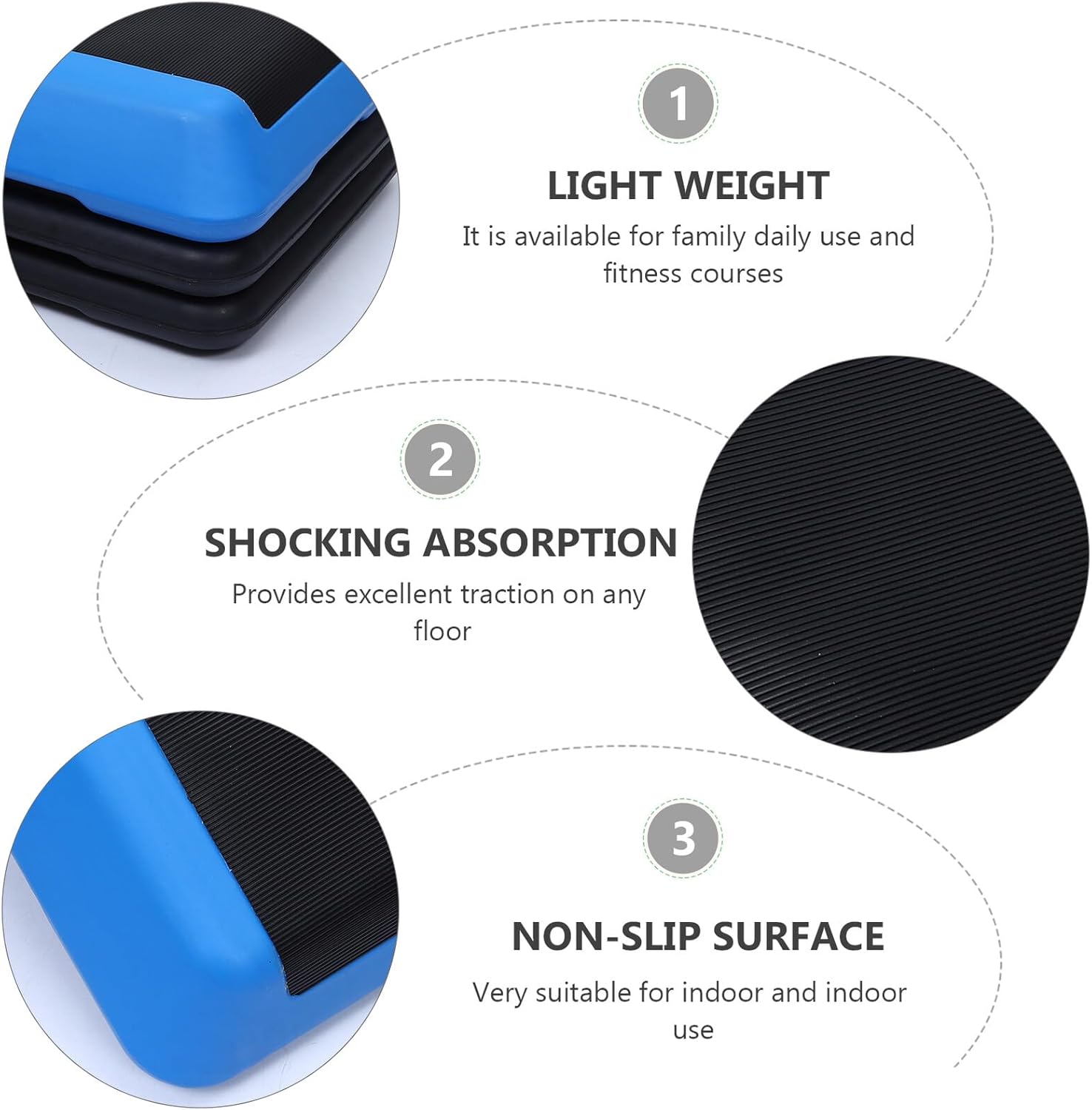 Adjustable Anti-slip Workout Stepper with Wide Platform for Home and Office Exercise Aerobic Fitness Stepper for Multi-functional Training and Regular Use