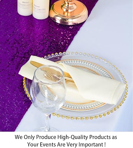 Vista 34 de Camino de mesa de lentejuelas doradas, 12 x 72 pulgadas, paquete de 15 caminos de mesa de boda con purpurina, camino de mesa dorado brillante