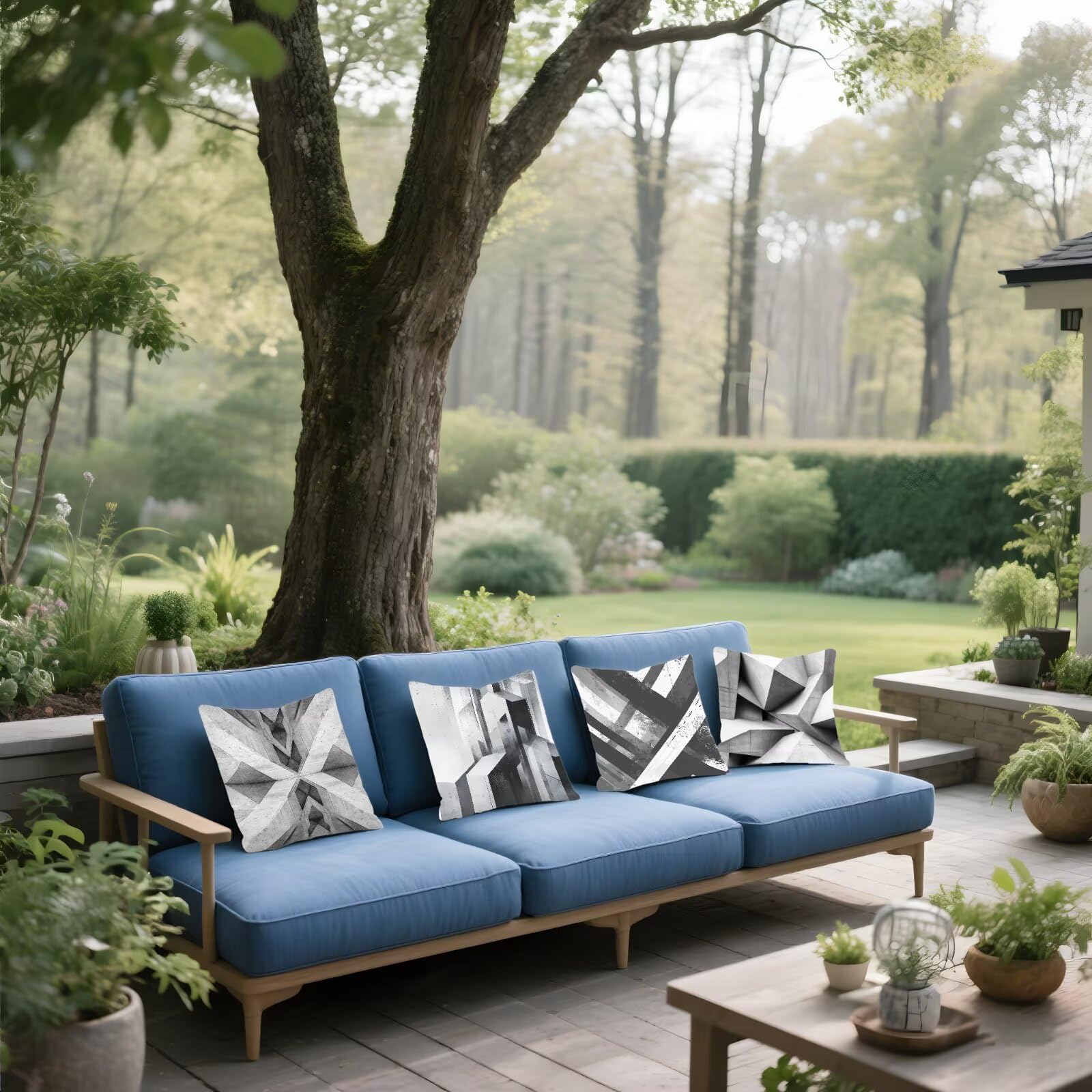 Federe Cuscini Divano 45x45cm, Federa Cuscino Grigio Geometria Quadrati Copricuscini Super Morbido Copri Cuscini Per Divano, Cuscino Decorativo da Esterno Giardini, Per Soggiorno Camera Divani P-316