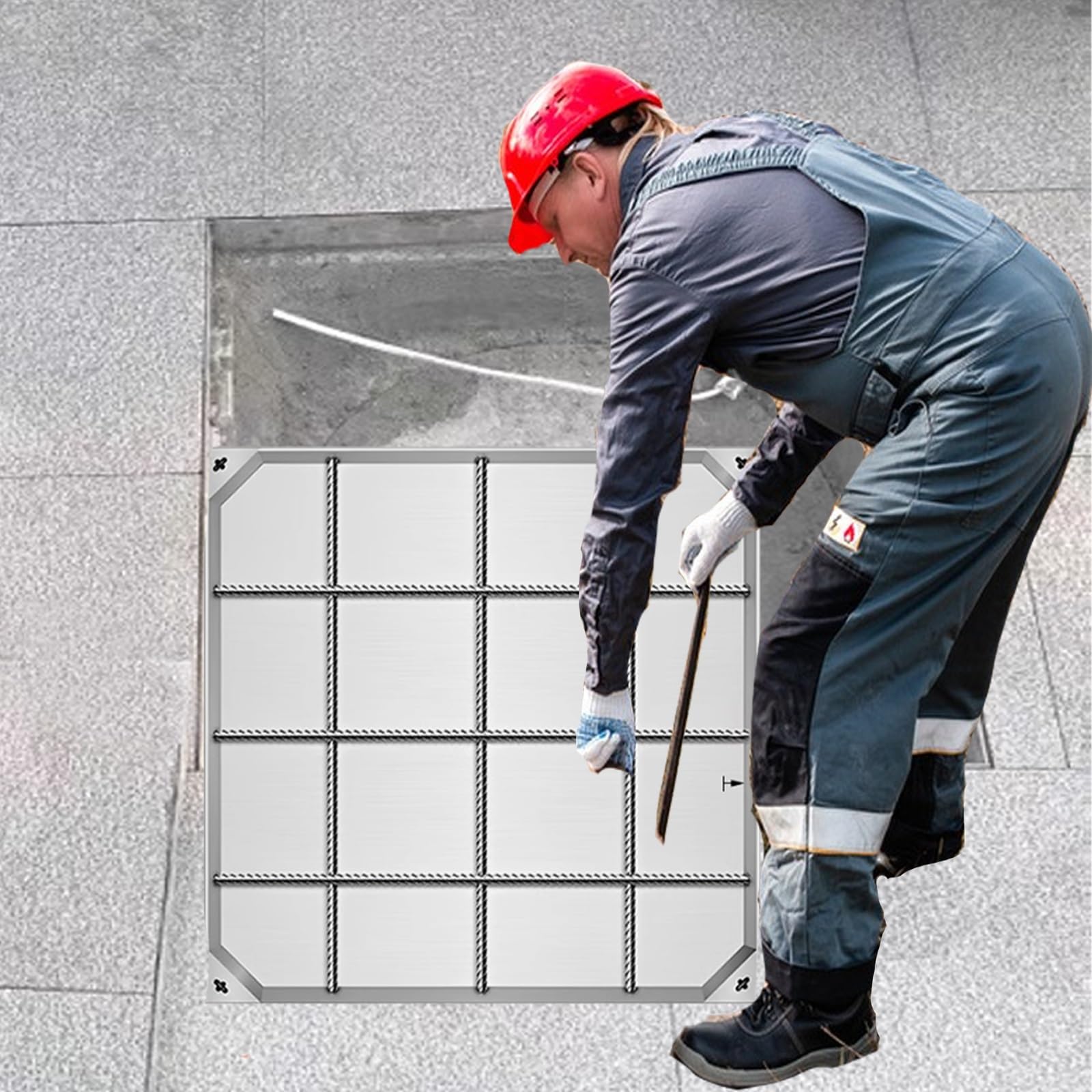GJMSSMY Recessed Manhole Cover aluminium material block paving landscaping cover driveway cover invisible fr